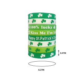 St. Patrick's Day Silicone Wristband Set(6 Wristbands)