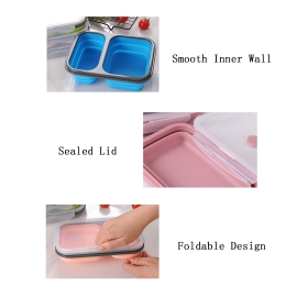 Foldable Silicone Bento Box with Spoon
