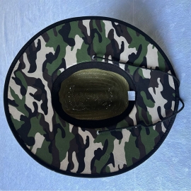 Sun-protective covered wide-brimmed hat