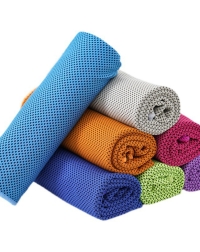 All-polyester cold-sensing fitness and exercise sweat-absorbing towel