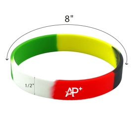 Custom logos are available with multi-color silicone wristbands