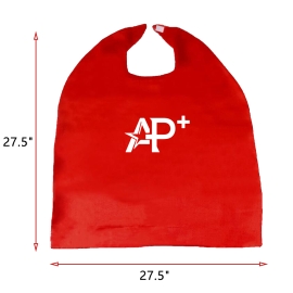 A double-layer customizable cape available in various colors and sizes