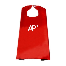 A double-layer customizable cape available in various colors and sizes