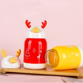 Christmas Reindeer Antler Glass Cup Custom 350ml