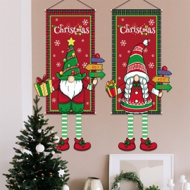 Christmas Hanging Fabric Banner Holiday Party Decorations