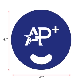 Custom Printed Plastic Advertising Fans with Double Sided Color Printing Blue Round  Hand Fans