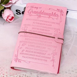 PU leather pink card slot journal book