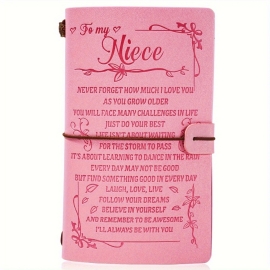 PU leather pink card slot journal book