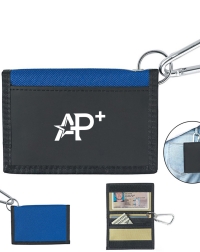 Carabiner Wallet Holder for Cards ID Badge Cash and Coins