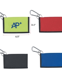 Carabiner Wallet Holder for Cards ID Badge Cash and Coins