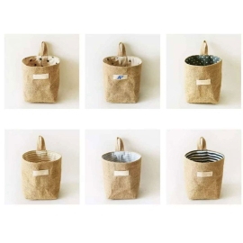 Cotton and linen storage hanging bag