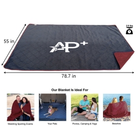 Outdoor waterproof thick polyester camping blanket