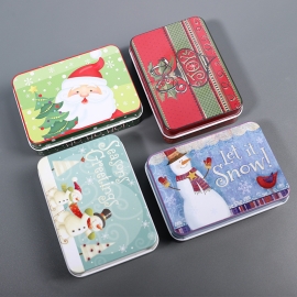 Christmas Square Tin Candy Boxes