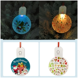 Round Acrylic Luminous Christmas Pendants (Red Strings)