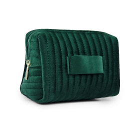 Quilted Velvet Cosmetic Pouch