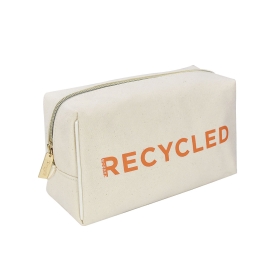 Large-Capacity Natural Canvas Cosmetic Bag