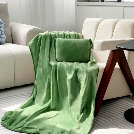 2-in-1 Foldable Flannel Travel Blanket (Airplane Use)