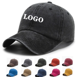 Premium Washed Denim Unisex Baseball Cap (Customizable)