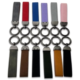 Luxury Suede Keychain with Key Ring &amp; Lanyard